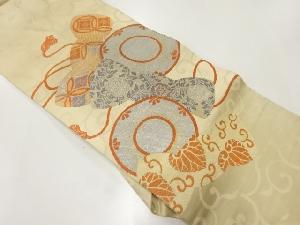 アンティーク　鼓模様織出し名古屋帯（材料）